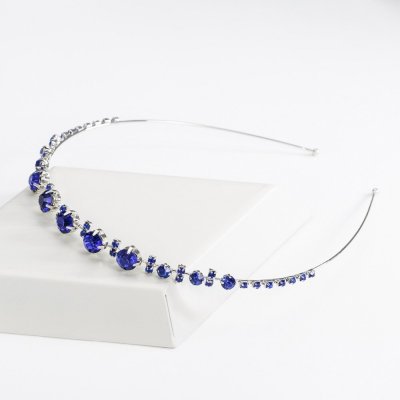 B-TOP Čelenka do vlasů s barevnými kamínky Druh barvy: Modrá – Zboží Dáma