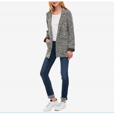 Pepe Jeans žíhaný cardigan Lala šedý – Zboží Mobilmania