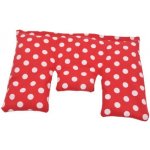 TORF ZIEGLER Krční polštářek s pšeničným zrnem, červený s vlekými bílými puntíky, 40 x 25 cm – Sleviste.cz