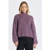 Dámský svetr a pulovr Gant svetr MULTICOLOR TEXTURE STAND COLLAR fialová