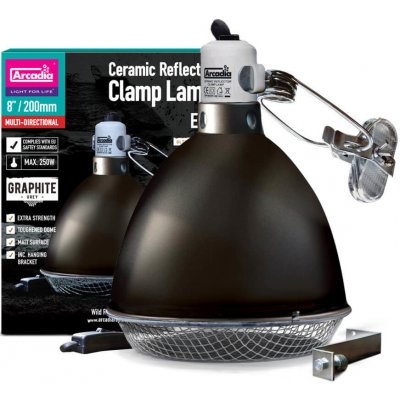 Arcadia Reflector Clamp Lamp 20 cm Graphite – Zboží Mobilmania