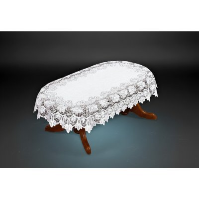 MyBestHome Žakárový ubrus TREYSY oválný bílá 150x100cm – Zboží Dáma
