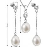 Evolution Group stříbrná perlová sada se zirkony 29005.1 bílá – Zboží Mobilmania