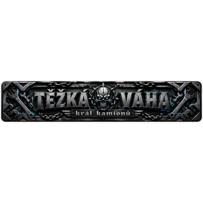 Bezvadary.cz | SPZ za sklo kamionu s vlastním textem Těžká váha 20x4,2 cm / PVC plast 3mm / bez přísavek zk42 – Hledejceny.cz