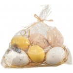 Plastová vajíčka s pírky 6 cm, 6ks – Hledejceny.cz