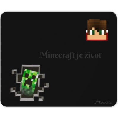 Podložka pod myš s potiskem Minecraft je život Černá jednotná