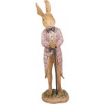 Dekorace králíček v růžovém kabátě s holí 7*6*21 cm – Hledejceny.cz