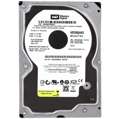 WD Caviar Blue 250GB, SATAII, 7200rpm, 16MB, WD2500AAKS