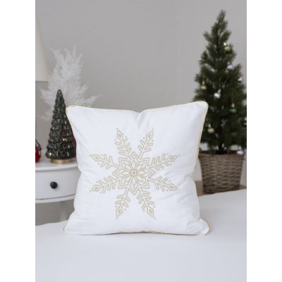 MKLuzkoviny.cz Vánoční mikroplyš Vločka zlatá 40 x 40 cm – Zbozi.Blesk.cz