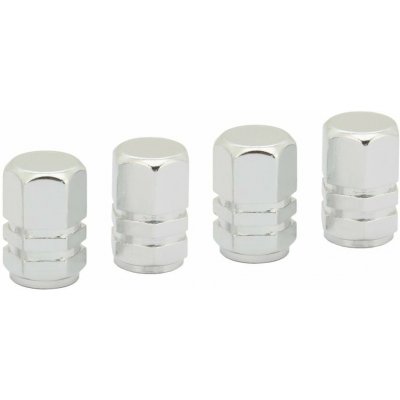 Čepičky na ventilky hliníkové stříbrné - 4ks | Zboží Auto