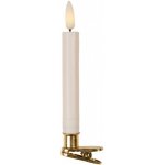 Set 10ks bílých úzkých svíček s klipem Led Candle - Ø 2*14 cm / 10*AAA - Clayre & Eef – Hledejceny.cz