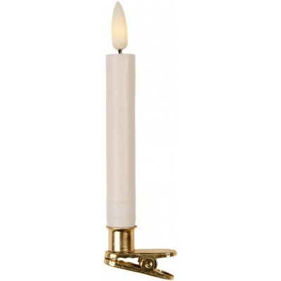 Set 10ks bílých úzkých svíček s klipem Led Candle - Ø 2*14 cm / 10*AAA - Clayre & Eef – Hledejceny.cz