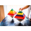 Montessori smyslová pomůcka Kebo Toys Wedge-it Skládací pyramida set 30 ks