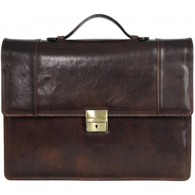Triton kožená pánská aktovka ŽAKON hnědá – Zboží Dáma