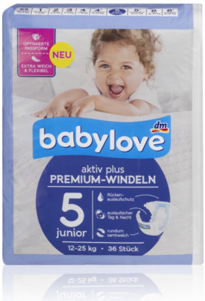 Babylove Premium aktiv plus 5 junior 12-25 kg 36 ks | Srovnanicen.cz