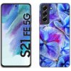 Pouzdro a kryt na mobilní telefon Samsung Pouzdro mmCase Gelové Samsung Galaxy S21 FE 5G - modré květy 1