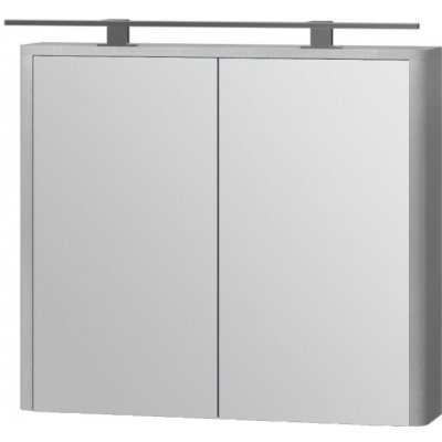 Kingsbath Livorno Structure Grey 80 zrcadlová skříňka do koupelny s LED osvětlením – Zboží Mobilmania