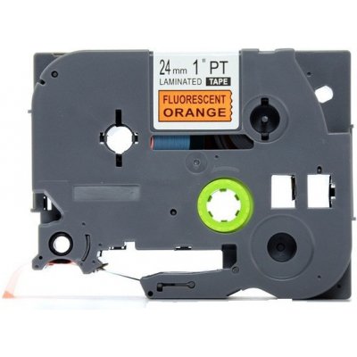 Kompatibilní páska s Brother TZ-B51/TZe-B51, signální 24mm x 8, černý tisk/oranž. podklad – Sleviste.cz