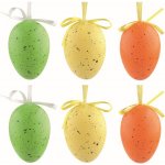 Velikonoční vejce plastová Kropěnatá barevná 6 cm na zavěšení, 6 ks v sáčku – Sleviste.cz