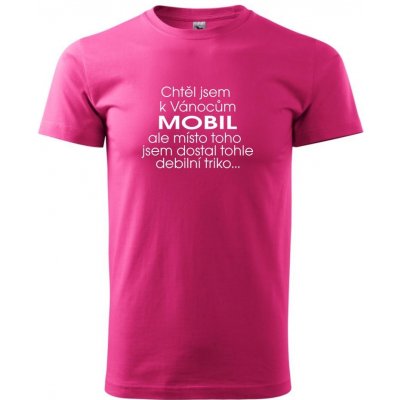 Chtěl jsem k Vánocům mobil Klasické pánské triko purpurová – Zboží Mobilmania