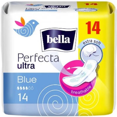 Bella Perfecta Slim Blue ultratenké hygienické vložky s křidélky pro citlivou pokožku 14 ks