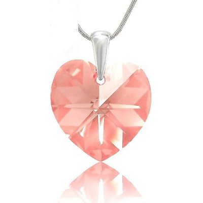 Swarovski Stříbrný náhrdelník růžové srdce 32071.3 Light Rose – Sleviste.cz