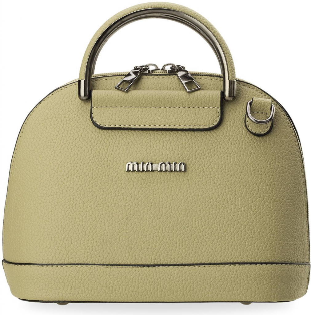 Vkusný zpevněný kufřík handbag + přívěsek bambule khaki