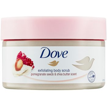 Dove Exfoliating Body Scrub Pomegranate Seeds & Shea Butter pečující tělový peeling 225 ml