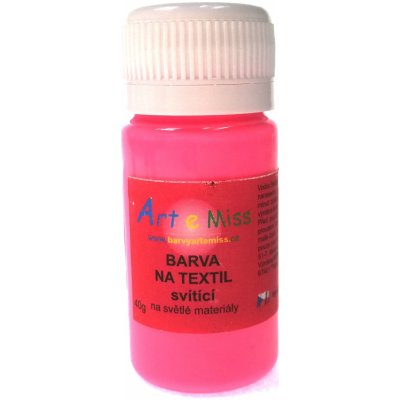 Art e Miss Barva na textil svítící svítí ve tmě na světlé materiály 81 neon růžová 40 g – Zboží Dáma