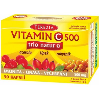 Terezia Vitamin C 500 mg trio natur+ 30 kapslí – Hledejceny.cz