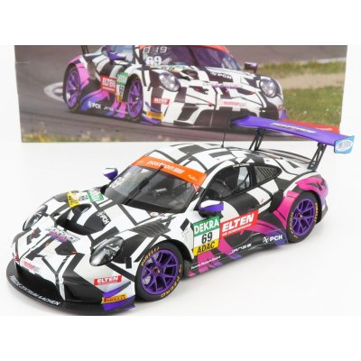 Minichamps Porsche 911 991 Gt3 R Team Iron Force Racing N 69 Gt Masters 2019 J.e.slooten L.luhr Bílá Černá Fialová 1:18