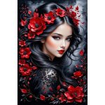 Norimpex Diamantový obrázek Dívka v černém 30 x 40 cm -2002459 – Zboží Mobilmania