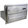 Poštovní schránka 1x poštovní schránka B-017 k zazdění do sloupku s 1x zvonkem a HM URMET + orámování L profilem - NEREZ / šedá
