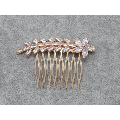 Kovový hřebínek s kamínkovou ozdobou Barva: zlatá – Hledejceny.cz