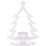 Autronic Svícen kovový ve tvaru stromku na čajovou svíčku matná bílá. CP151094-BILA – Hledejceny.cz