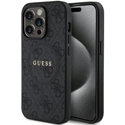 Guess iPhone 13 Pro 4G Collection Leather Metal Logo MagSafe černé – Zboží Mobilmania