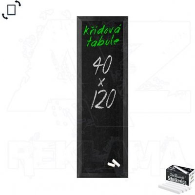 A-Z Reklama CZ CHBBL40x120 Woodboard nástěnná dřevěná křídová tabule černě lakovaná 40 x 120 cm – Hledejceny.cz