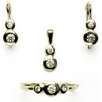 Čištín sada zlatých šperků 1122 NK P T/čiré zirkony žluté zlato 13651 – Sleviste.cz