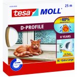 Tesamoll Gumové těsnění na okna a dveře D profil, extra široké 3-7 mm bílá, 25 m x 9 x 7 mm