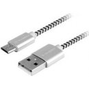 GoGEN MICUSB200MM24 USB / micro USB, opletený, 2m, stříbrný