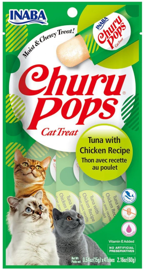 Inaba Churu Pops cat snack tuňák a kuře 4 x 15 g