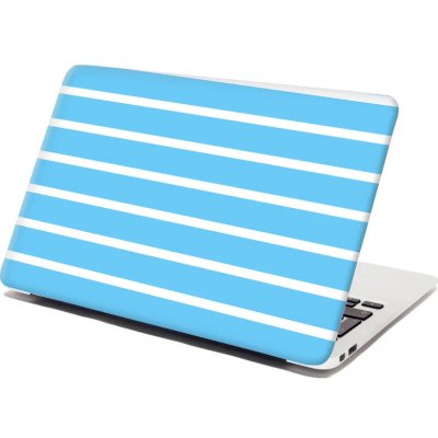 Sablio Samolepka na notebook Modrobílé pruhy - 38x26 cm – Zboží Živě