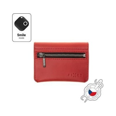 Kožená peněženka FIXED Smile Tripple se smart trackerem FIXED Smile Pro červená