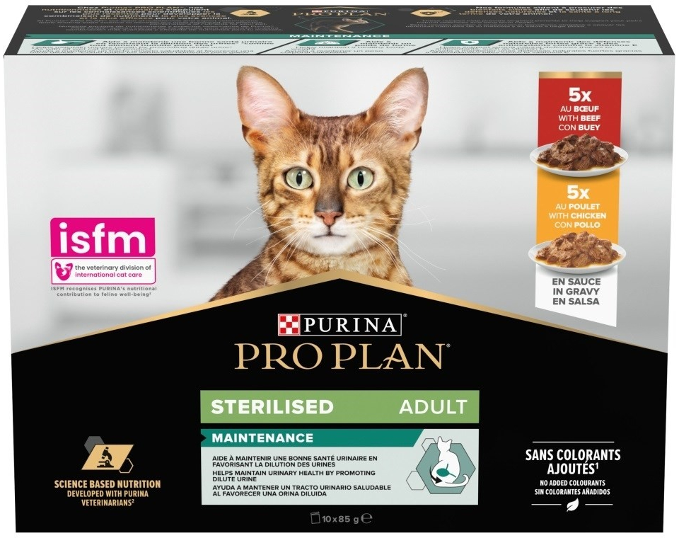 Pro Plan Sterilised Beef and Chicken 10 x 85 g