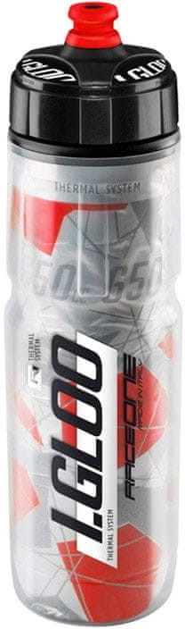 RaceOne I GLOO thermo láhev stříbrno červená 650 ml