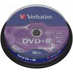 Verbatim DVD+R 4,7GB 16x, Advanced AZO+, cakebox, 10ks (43498) – Sleviste.cz
