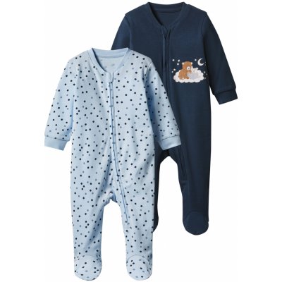 Lupilu Chlapecký overal na spaní s BIO bavlnou 2kusy tmavě modrá světle modrá – Sleviste.cz