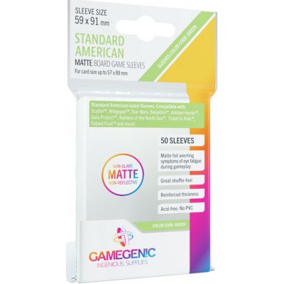 Gamegenic: 59x91 mm Standard American Boardgame Sleeves MATTE obaly 50 ks – Zboží Živě