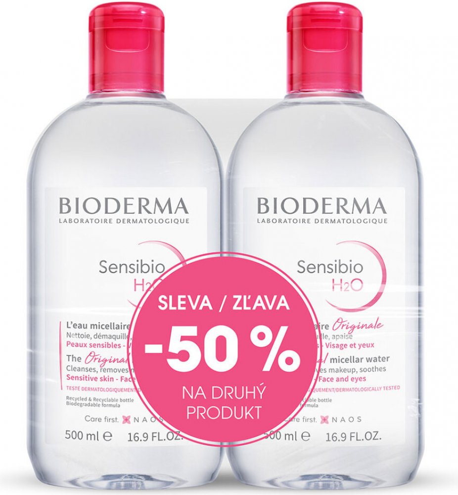 Bioderma Sensibio H2O micelární voda 2 x 500 ml dárková sada |  Srovnanicen.cz