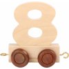 Dřevěná hračka Small Foot Vagónek vláčkodráhy přírodní číslice číslo 8